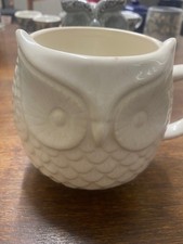 SOCCA White Ceramic Owl Mug