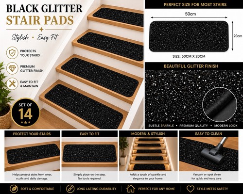 Black glitter open plan - glitter,
