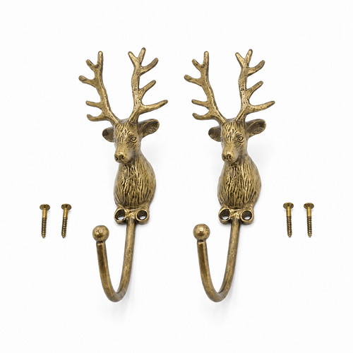 Vintage brass deer wall - deer,