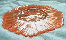 Rare Vintage Art Deco Large Decorative Plate Orange Glass 32-35 cm Diameter Xmas