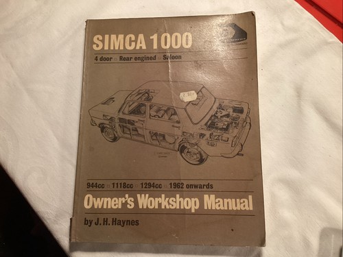 Simca 1000 1962 onwards haynes - 1962,