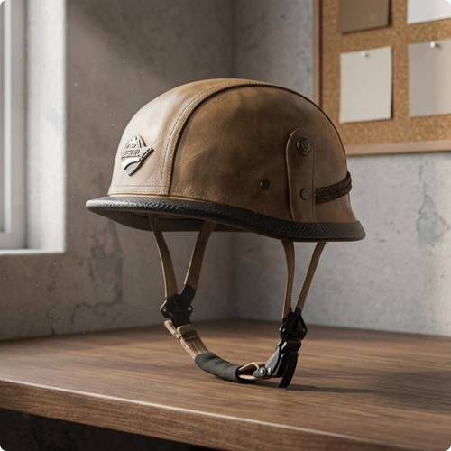 Curved brim retro leather - curved,