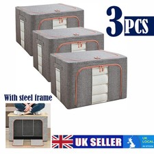 3Pcs 24L Clothes Storage Bins