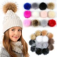 Fluffy Pompom Balls Faux Fox Fur Pom Pom for Hats Garment Craft Sewing Acc DIY