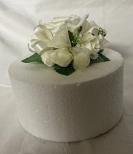 ivory single round cake topper
