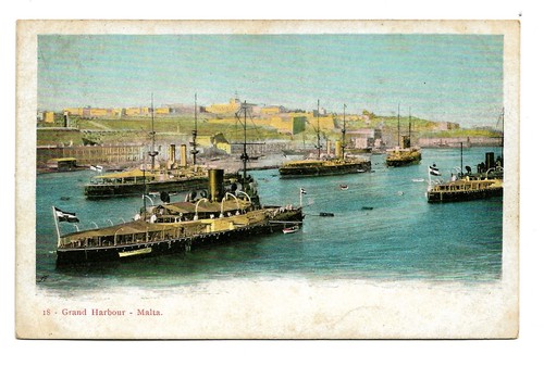 Postcard malta grand harbour - malta,