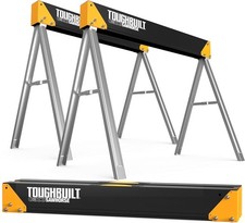 TOUGHBUILT C300 Pair Metal Folding Steel Saw Horse Leg Stand Trestle Sawhorse