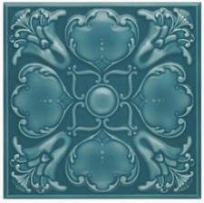 Minton Hollins Roker Sea Ocean Teal Decor 15cmx15cm Gloss Tile