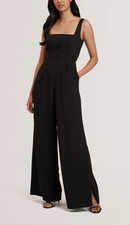 TED BAKER Jumpsuit Womens TB 2 UK 10 Inuj Black Wide Leg Panelled Jumpsuit NEW