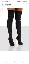black thigh high boots size 3