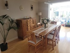 Extendable Dinning Table, 6nr Chairs and Side Board