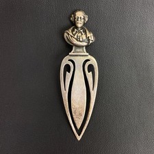 Antique Victorian Era Sterling Silver William Shakespeare Bookmark 3"