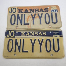 Only You Vintage Novelty License Plates Vintage Kansas JO