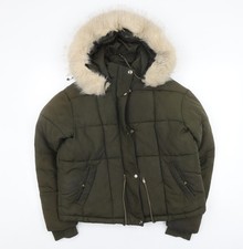Topshop Women's Green Puffer Jacket Size 8
