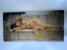 Beautiful John William Godward Girl in Yellow Drapery Canvas Poster Print 12x24"