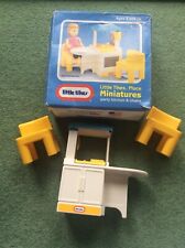 Used Blue BOXED Little Tikes Dolls House Party Kitchen Unit & Chairs 1992 5591 