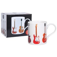 Electric Guitar Mug White Coffee Cup Fine China Gift Boxed