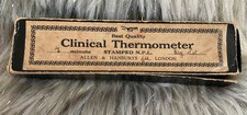 Clinical Thermometer by  Allen & Hanburys Ltd London with metal case & box 1950s