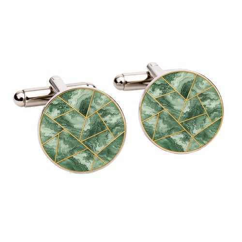 Eucalyptus geometric cufflinks - eucalyptus,