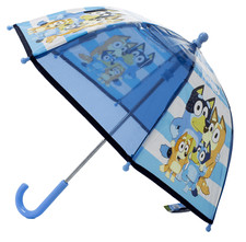 Bluey Childrens Character Folding Umbrella Kids Boys Dog  Blue