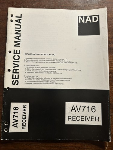 Nad av716 receiver service - receiver,