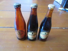 3 Vintage miniature Guinness bottles. Pre owned