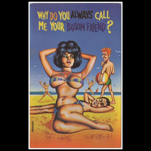 Vintage comic risque postcard - risque,