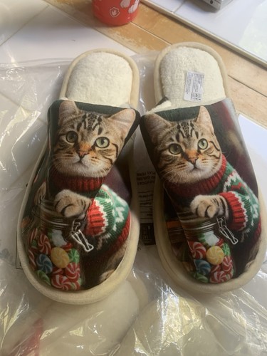 New christmas cat slippers - christmas,