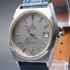 Vintage 1977 N MINT OMEGA Seamaster Quartz Cal.1342 Date 35mm Silver Mens Watch