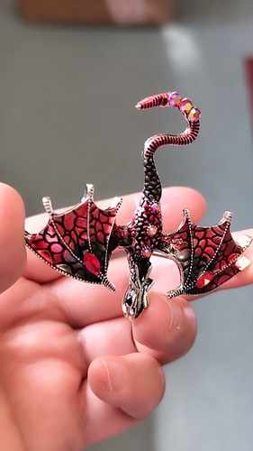 Red flying dragon - red, shaped