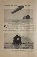 1914 WW1 ARTICLE & PICS ZEPPELIN BASE FRIEDRICHSHAFEN FLOATING SHED BRIGGS SIPPE