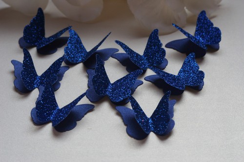 Royal blue glitter - blue, 3d