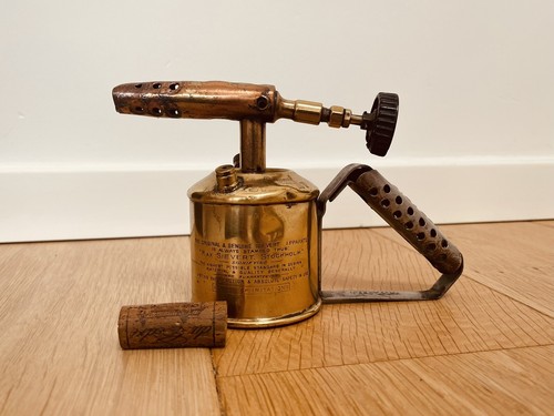 Vintage brass blow torch - vintage,