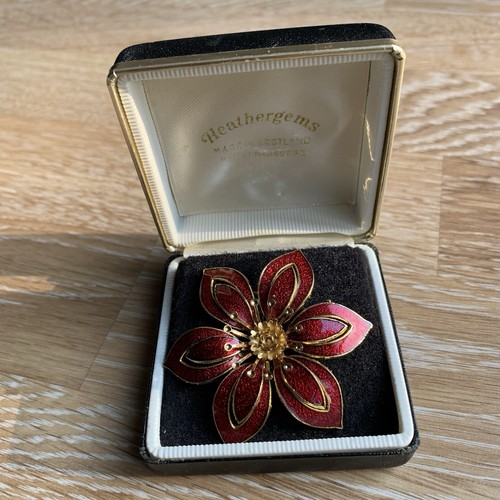 Heather gems enamel flower - gems,