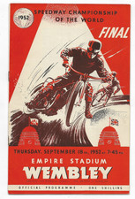 Programme 1952 SPEEDWAY CHAMPIONSHIP OF THE WORLD FINAL (at Wembley)