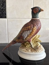 vintage Porcelain Pheasant Ornament Figurine 6.5 Inch Tall (16.5 cm)