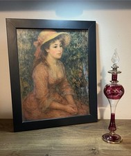 Large beautiful Egyptian Glass Perfume Bottle Scent Bottle Pink Gold 