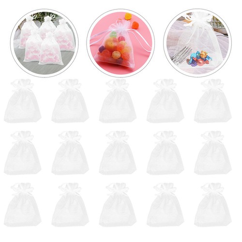 Reusable white drawstring gift - reusable,