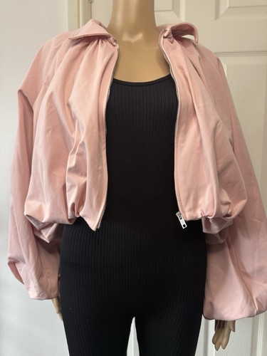 Zara pink satin bomber - pink,