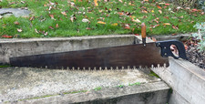 Vintage Large 54 Inch 2 Man Tree Saw Lumberjack Logging Saw Wall Art Farm Tool