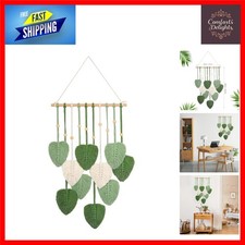 Boho Green Leaf Macrame Wall