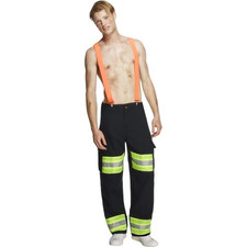 Fever Male Firefighter Costume M - Size 38-40, Blue 