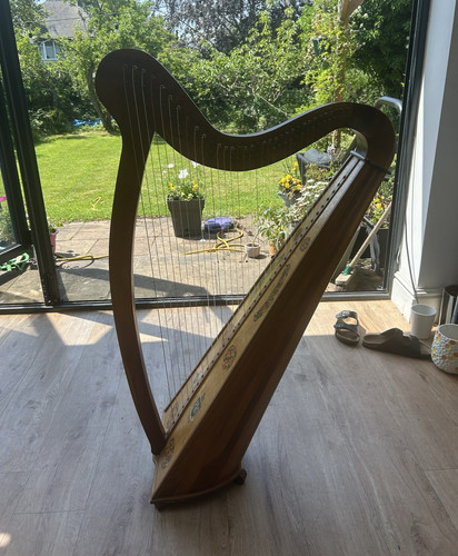 Wood lever harp natural - lever,
