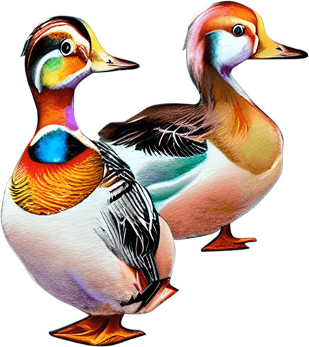 Mandarin ducks couple bedroom - mandarin,