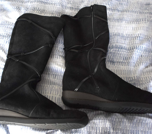 Rieker black suede full zip - rieker,