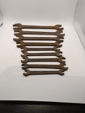 Set Of 9 Vintage Super slim Whitworth/BSF/AF Spanners, Made In England. open end