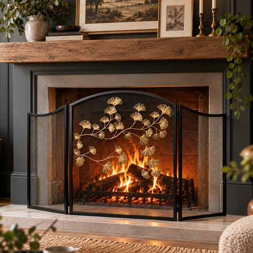 Heavy duty fireplace screen - fireplace,