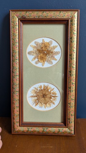 Two mounted dried flower - mounted,