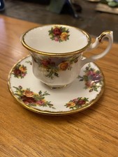 Royal Albert Old Country Roses teacup and saucer set.