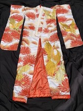 Vintage Mid Century Silk Brocade Japanese Ceremonial Wedding Kimono Uchikake